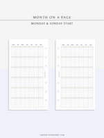 M123_G | Monthly Planner, MO1P, Grid