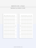 M123_G | Monthly Planner, MO1P, Grid