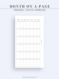 M123_B | Monthly Planner, MO1P, Blank