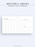 M125 | Horizontal Monthly Planner, MO1P