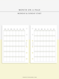 M123_B | Monthly Planner, MO1P, Blank