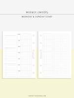 W108_G_WO2P | Weekly Planner, WO2P, Grid