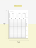 M106_G | Monthly Planner with 31 Days Habit Tracker Printable Inserts