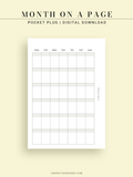 M123_B | Monthly Planner, MO1P, Blank