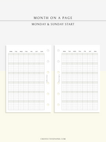 M123_G | Monthly Planner, MO1P, Grid