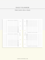 D124 | Horizontal Daily Planner, Two Days on a Page