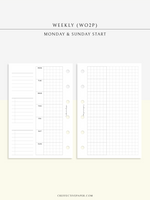 W108_G_WO2P | Weekly Planner, WO2P, Grid