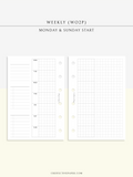 W108_G_WO2P | Weekly Planner, WO2P, Grid