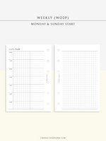 W126_WO2P | Weekly Planner & Grid Notes