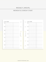 W126_WO1P | Weekly Planner, Week on a Page