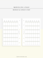 M123_B | Monthly Planner, MO1P, Blank