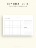 M125 | Horizontal Monthly Planner, MO1P