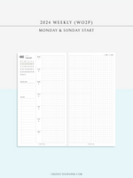W108_G_WO2P_2024 | 2024 Weekly Planner, Grid