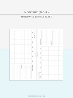 M125 | Horizontal Monthly Planner, MO1P