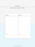 N121-4 | Meal Prep Plan Template, Groceries Shopping List