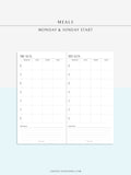 N121-4 | Meal Prep Plan Template, Groceries Shopping List