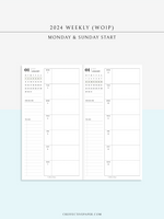 W108_GX_WO1P_2024 | 2024 Weekly Planner, Blank