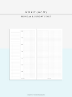 W108_G_WO2P | Weekly Planner, WO2P, Grid