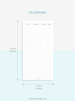 T126 | Expense Tracker in Budget, Spending Log Template