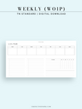 W127 | Horizontal Weekly Planner, Week on a Page