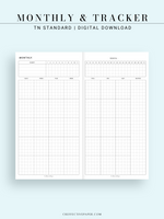 M106_G | Monthly Planner with 31 Days Habit Tracker Printable Inserts