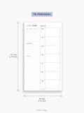 W108 | Week on a Page, Weekly Planner Printable Inserts Template
