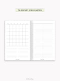 M116 | Basic Monthly Planner Inserts, Bullet Journal Template, MO2P