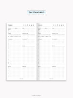 D102 | Daily Planner Inserts Printable Template, Minimal Grid Layout