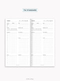 D102 | Daily Planner Inserts Printable Template, Minimal Grid Layout