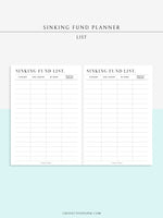 T124 | Sinking Fund Categories, Lists, Tracker Template