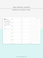 W108_GX_WO2P_2024 | 2024 Weekly Planner, Blank