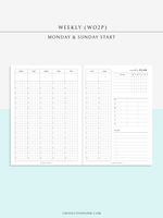 W124 | Undated Weekly Schedule, WO2P