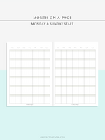 M123_B | Monthly Planner, MO1P, Blank