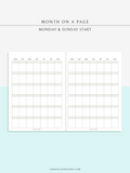 M123_B | Monthly Planner, MO1P, Blank