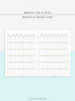 M123_G | Monthly Planner, MO1P, Grid