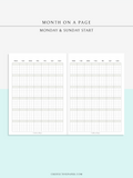 M123_G | Monthly Planner, MO1P, Grid