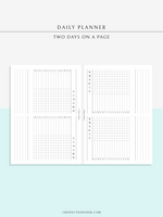 D124 | Horizontal Daily Planner, Two Days on a Page