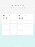 W108_GX_WO1P_2024 | 2024 Weekly Planner, Blank