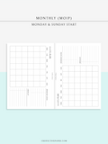 M125 | Horizontal Monthly Planner, MO1P