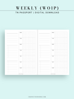 W108_G_WO1P | Weekly Planner, WO1P, Grid