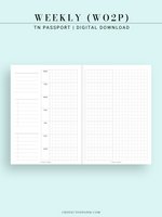 W108_G_WO2P | Weekly Planner, WO2P, Grid