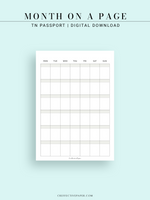 M123_B | Monthly Planner, MO1P, Blank