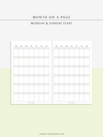 M123_B | Monthly Planner, MO1P, Blank