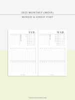 M113_H_2023 | 2023 Monthly Planner Printable (MO1P_Horizontal)