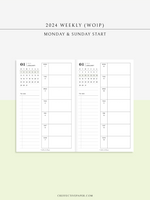 W108_GX_WO1P_2024 | 2024 Weekly Planner, Blank