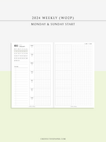 W108_G_WO2P_2024 | 2024 Weekly Planner, Grid