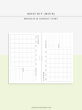 M125 | Horizontal Monthly Planner, MO1P