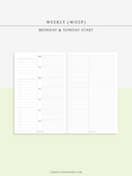 W108_G_WO2P | Weekly Planner, WO2P, Grid