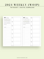 W108_GX_WO1P_2024 | 2024 Weekly Planner, Blank