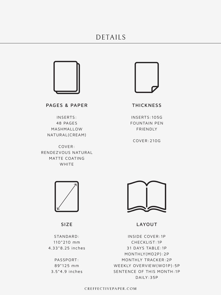 Traveler Note One Notebook A Month for Traveler's Notebook – CreffectivePaper